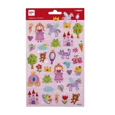 Autocolante Desenho Princesa APLI - Folha de Adesivos Decorativos para Crianças