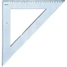 Esquadro Plástico Cristal 45G-27cm SMARTD | Ferramenta de Medição de Alta Precisão