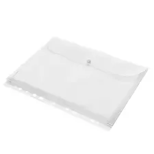 Bolsas Catálogo A4 com Fecho Botão Transparente - Organização e Proteção de Documentos | bluepixel.pt