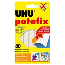 Pastilhas Bi-adesivas Patafix UHU Branco 80un - Fixação prática e limpa para objetos leves