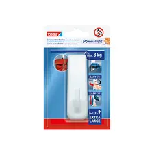Gancho Retangular Adesivo Tesa Powerstrips 3kg Branco | Fixação Segura e Prática