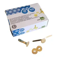 Ataches de Latão NEUTRAL com Anilha 18mm N.3 - Embalagem 100 unidades | Loja BluePixel