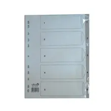 Separadores A4 Plásticos Numerados NEUTRAL (1 a 5) - Organização eficiente de documentos