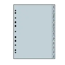 Separadores A4 Plástico NEUTRAL Jan a Dez - 1 unidade | Loja BluePixel