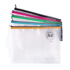 Bolsa A4 Fecho Correr Plástico APLI Cores Sortidas | Organização e Proteção de Documentos