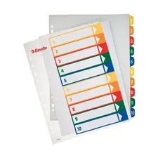 Separadores A4 Extra Largo Plástico Imprimível ESSELTE - Organização Personalizada (1 a 10 unidades)