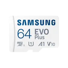 Cartão microSD Samsung EVO Plus 64GB com Adaptador SD – Alta Velocidade UHS-I U3 para 4K UHD