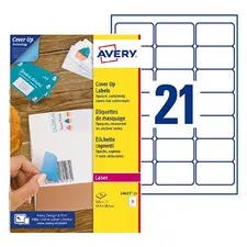 Etiquetas Avery Ocultas 63,5x38,1mm - Pack de 25 Folhas com 525 Etiquetas | bluepixel.pt