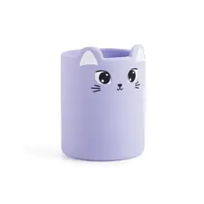 Porta Lápis Silicone Redondo Wildly Gatinha da BACK2FUN | Organização divertida para o seu espaço