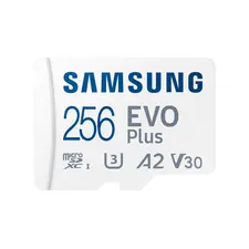 Samsung EVO Plus MicroSD 256GB com Adaptador SD - Alta Velocidade UHS-I U3 4K UHD