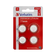Pilhas CR2025 Lithium 3V 155mAh Verbatim - Pack de 4 unidades | bluepixel.pt