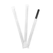Palhinhas de Papel Preto 14cm x 8mm Embalagem Individual - 250un | Loja online bluepixel.pt