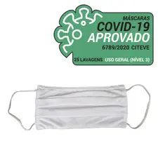Máscara Reutilizável Adulto Branca 50 Lavagens - Conforto e Durabilidade | bluepixel.pt