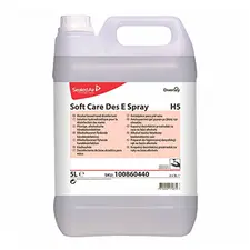 Desinfetante Soft Care DES e Spray H5 da Diversey - Desinfecção rápida e eficaz, embalagem 5L