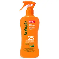 Protetor Solar SPF25 Babaria Aloe Vera Spray 300ml | Proteção e Hidratação