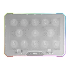 MARS GAMING MNBC13 ARGB - Suporte e Cooler para Notebook até 17'' com Ventoinhas e LCD - Branco