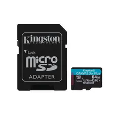 Cartão microSDXC Kingston 64GB Canvas Go Plus Gen4 200MB/s U3 V30 com Adapter | bluepixel.pt