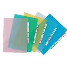 Bolsa de plástico em L A4 com 4 separadores - Vermelha | Organização e Armazenamento