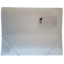 Pasta Plástica A4 com 3 Abas e Elásticos - Cor Branca Translúcida | Marca 397