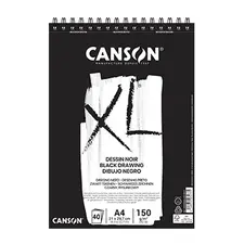 Bloco Espiralado Canson XL Dessin Noir A4 150g - 40 folhas para desenhos e esboços | bluepixel.pt