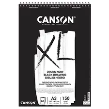 Bloco Espiralado Canson XL Dessin Noir A3 160g 40 Folhas | Loja BluePixel