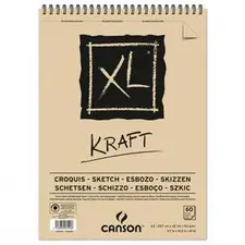 Bloco Espiralado Canson XL Kraft A3 90g 60 folhas | Material de Arte de Qualidade