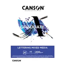 Bloco Canson Graduate Lettering Mixed Media A3 200g - 20 Folhas | Loja BluePixel