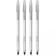Esferográfica BIC Edição Especial Preto 1mm Prateado - Pack 4 | Loja BluePixel