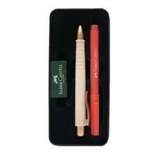 Esferográfica + Fineliner Broadpen Faber Castell Rosa - Escrita de qualidade para escritório e escola