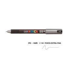 Marcador Uniball Posca PC-1MR 0,7mm Prata | Material de Arte na bluepixel.pt