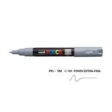 Marcador UniBall Posca PC-1M 0,7mm Cinza | Marca 368 | Loja BluePixel