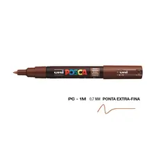 Marcador UniBall Posca PC-1M 0,7mm Castanho | Alta Qualidade para Artes e Projetos Criativos