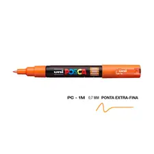 Marcador UniBall Posca PC-1M 0,7mm Laranja | Ferramentas de Arte e Escrita - bluepixel.pt