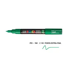 Marcador UniBall Posca PC-1M 0,7mm Verde | Material de Arte na bluepixel.pt