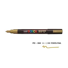 Marcador UniBall Posca PC-3M Ouro 0,9mm - Material de Arte na BluePixel