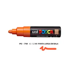Marcador UniBall Posca PC-7M 4,5mm Laranja | Material artístico de alta qualidade