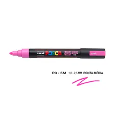 Marcador UniBall Posca PC-5M 1,8mm Rosa Fluor | Materiais de Arte na bluepixel.pt