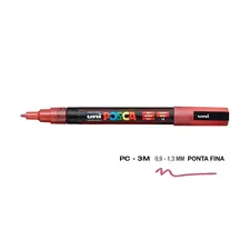 Marcador Uniball Posca PC-3ML 0,9mm Vermelho Glitter | Loja BluePixel