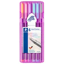 Marcador Fino Staedtler Triplus 334 0,3mm 6 Cores Pastel | Loja BluePixel