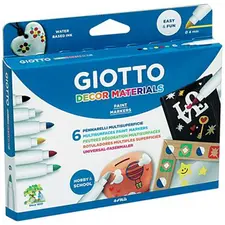 Marcador de Pintura Giotto Decor Materials 43 - 6 Cores Sortidas | Loja BluePixel