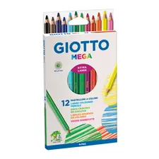 Lápis de Cor Giotto Mega 12un Cx Cartão 18cm | Material Escolar de Qualidade