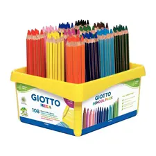 Lápis de Cor Giotto Mega 108un Cx Escolar 18cm | Material Escolar de Qualidade