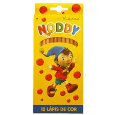 Lápis de Cor Viarco NODDY 12un Caixa Cartão 18cm | Material Escolar de Qualidade