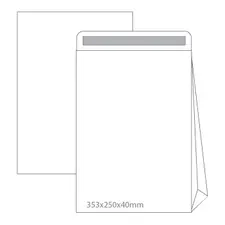 Envelopes Saco B4 Branco 250x353mm 90g com Folhe 40mm - Pack 50 | bluepixel.pt