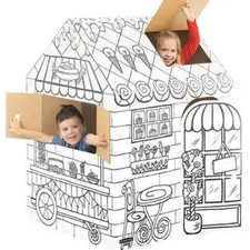 Casinha de Cartão para Pintar e Brincar Pastelaria | Diversão e criatividade para crianças