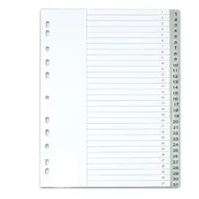 Separadores A4 Plástico Numerados 1 a 31 - Marca 164 KF01898 | Organização de Documentos