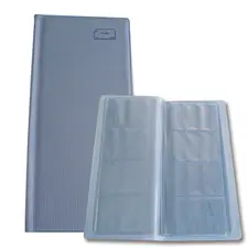 Porta Cartões de Visita 320 p/72 Cartões Cinza | Acessório de Escritório Prático