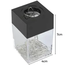 Porta Clips Magnético Quadrado Preto - Marca 320 | Organização de Escritório