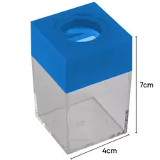 Porta Clips Magnético Quadrado Azul - Marca 320 | Organização Moderna para Escritório