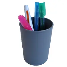 Porta Lápis Opaco Cinza Marca 320 | Organização e Estilo para Escritórios e Escolas